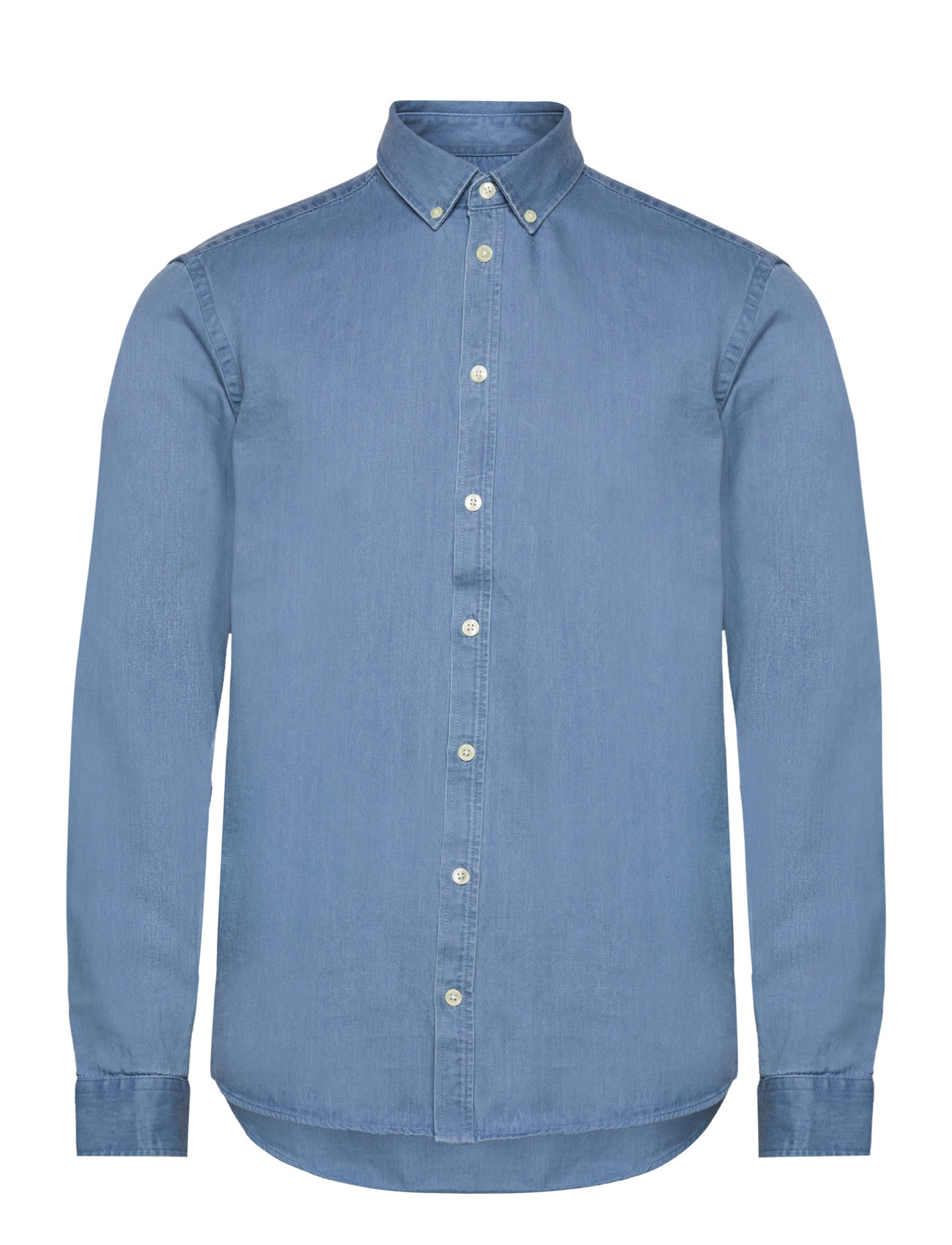 Casual Friday Cfanton Bd Ls Denim Chambray Shirt Blå