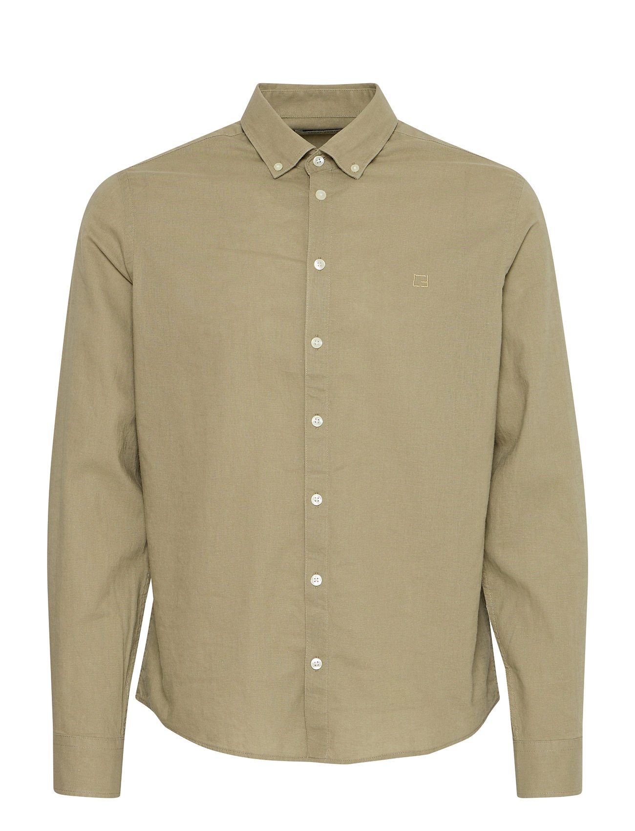 Casual Friday Cfanton 0053 Bd Ls Linen Mix Shirt Khaki Green