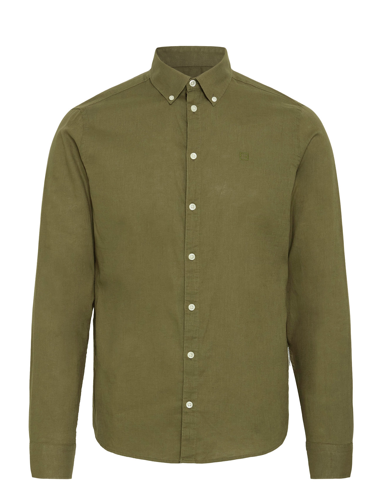 Casual Friday Cfanton 0053 Bd Ls Linen Mix Shirt Khaki Green