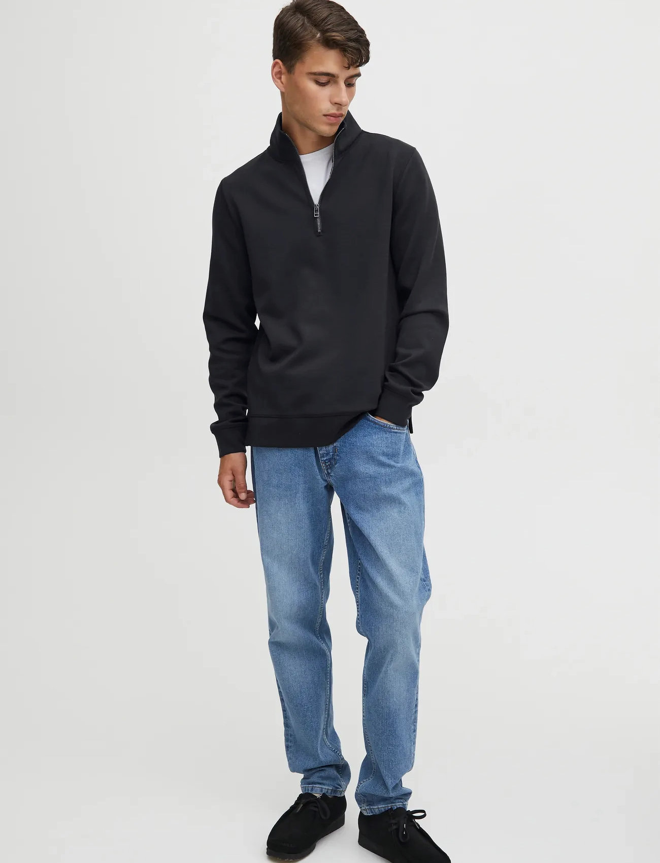 Casual Friday Cfsebastian 0096 Halfzip Sweat, S, Navy, Sweatshirts & Hættetrøjer > Sweatshirts, Herre