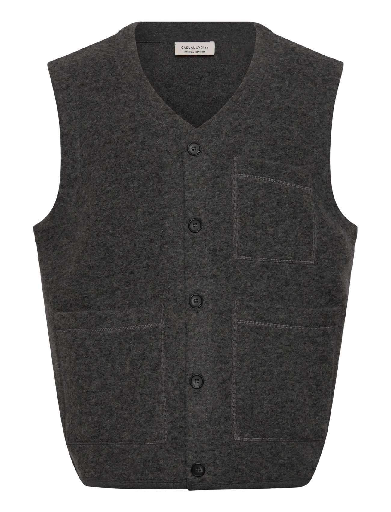 CASUAL FRIDAY Cfraf 0218 Wolle Fleece Gillet Grau - M - Herren