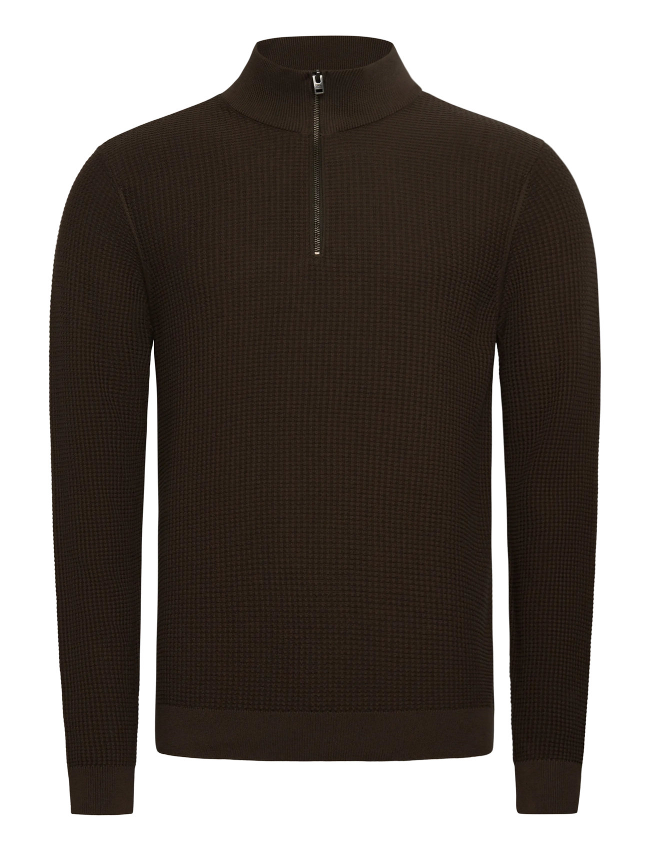 Casual Friday Cfvisti 0225 Structured Halfzip Kni, XL, Black, Strik > Trøjer Med Halv Lynlås, Herre