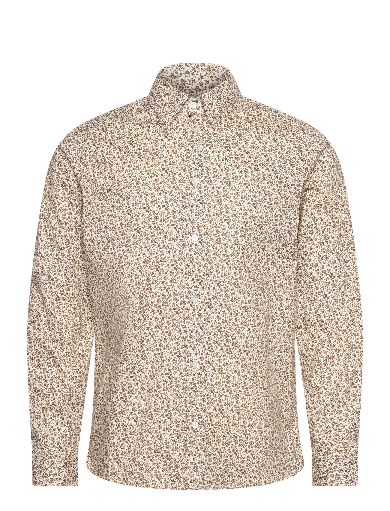 Casual Friday Cflevin Aop Shirt, XL, Cream, Shirts > Pattern Shirts, Herre