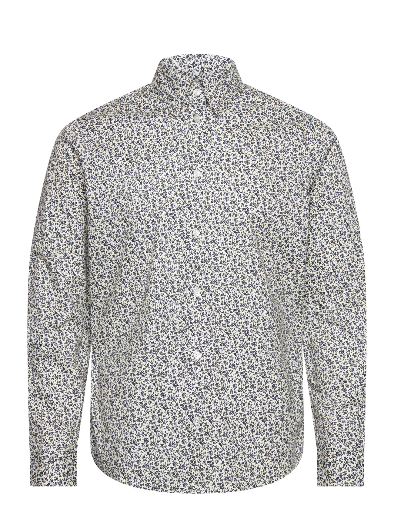 Casual Friday Cflevin Aop Shirt, M, Cream, Shirts > Pattern Shirts, Herre