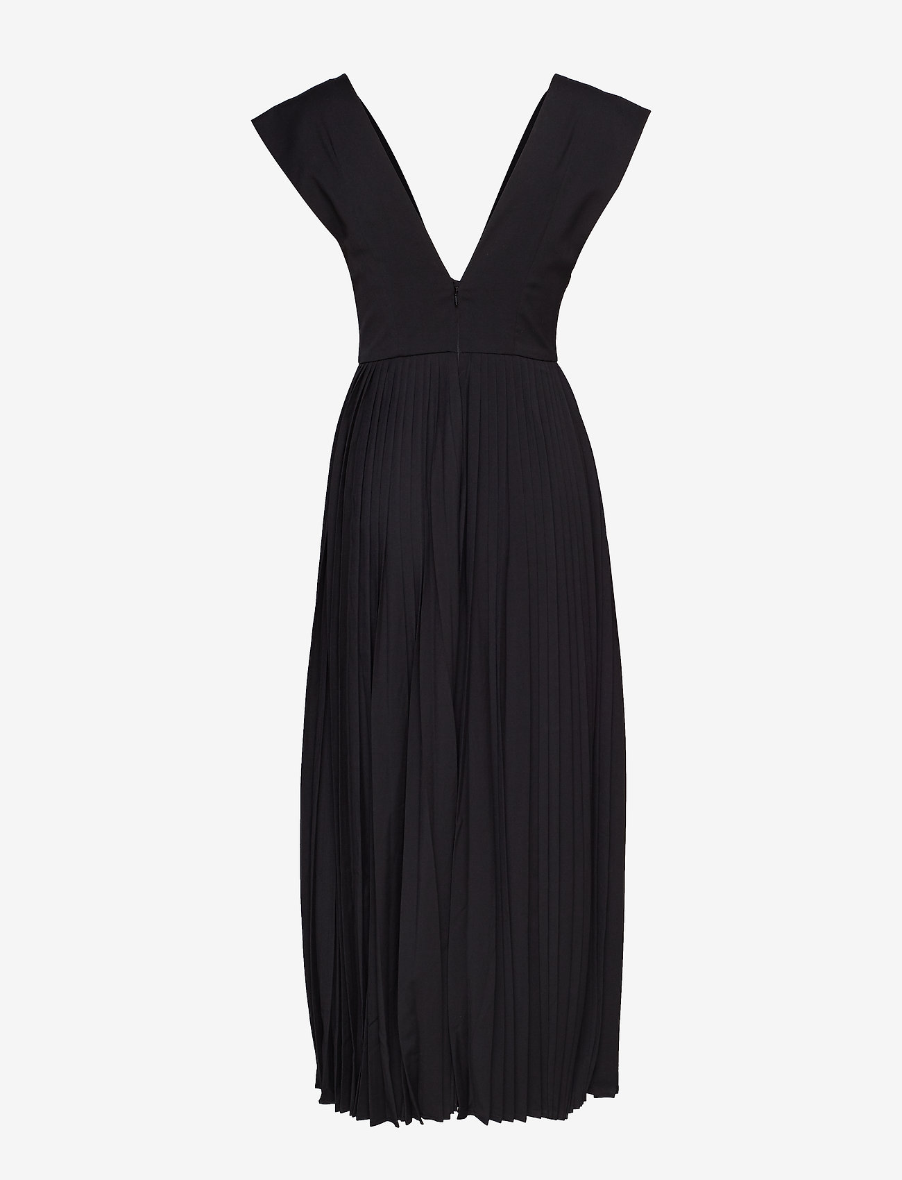 pleated maxi dress black