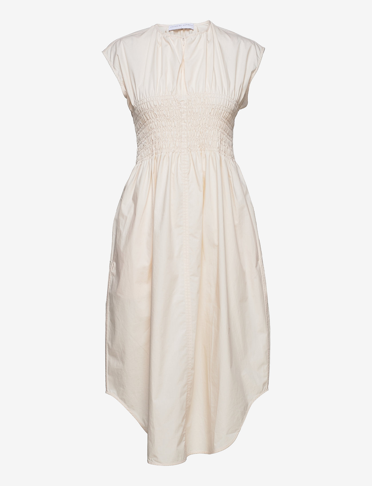 Cathrine Hammel - Poplin smocked sleeveless dress - robes de jour - cream - 0