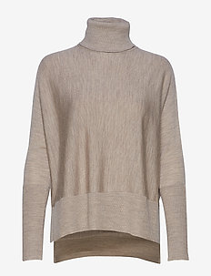 Short wide turtleneck - OATMEAL MELANGE