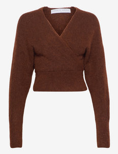 Soft loose wrap sweater - pulls - terracotta