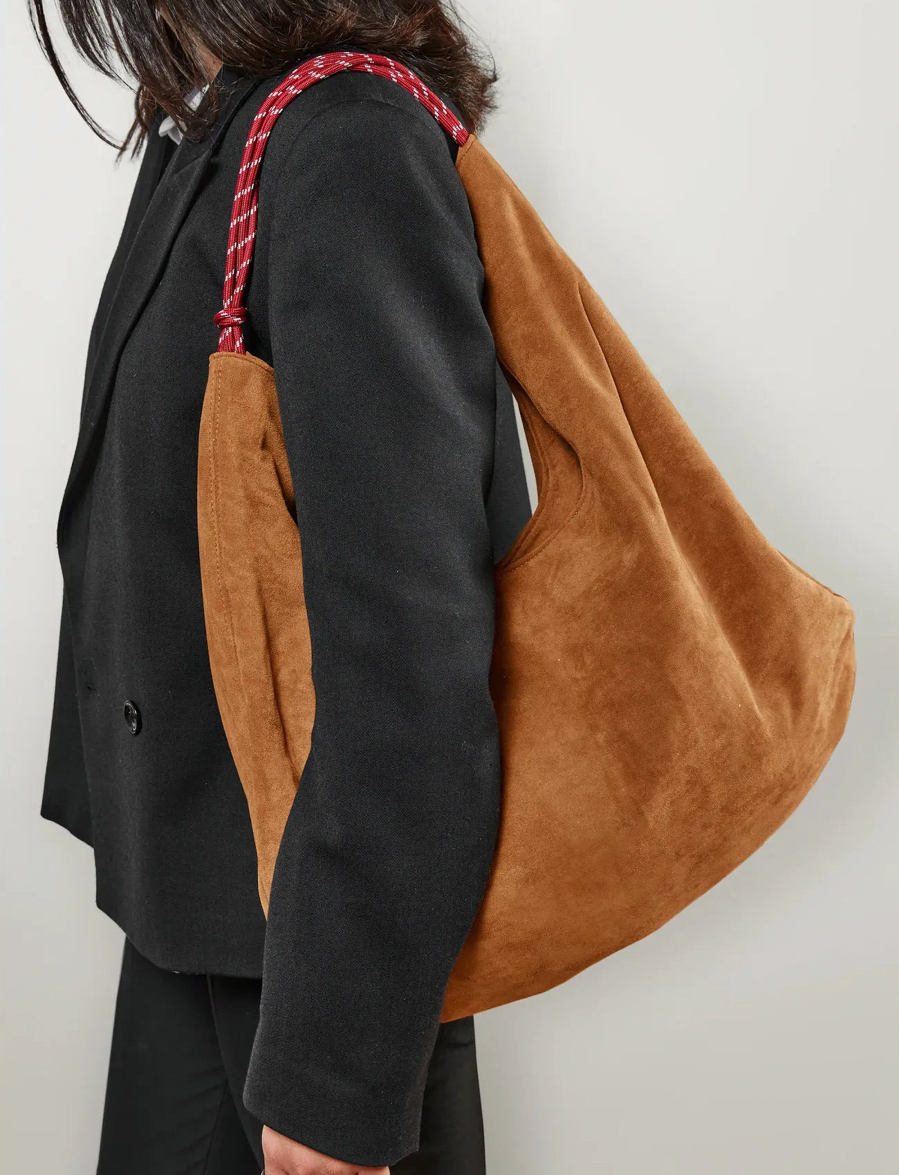 Ceannis Fake Suede Tote Bag, 45X5X32 cm, Black, Unisex