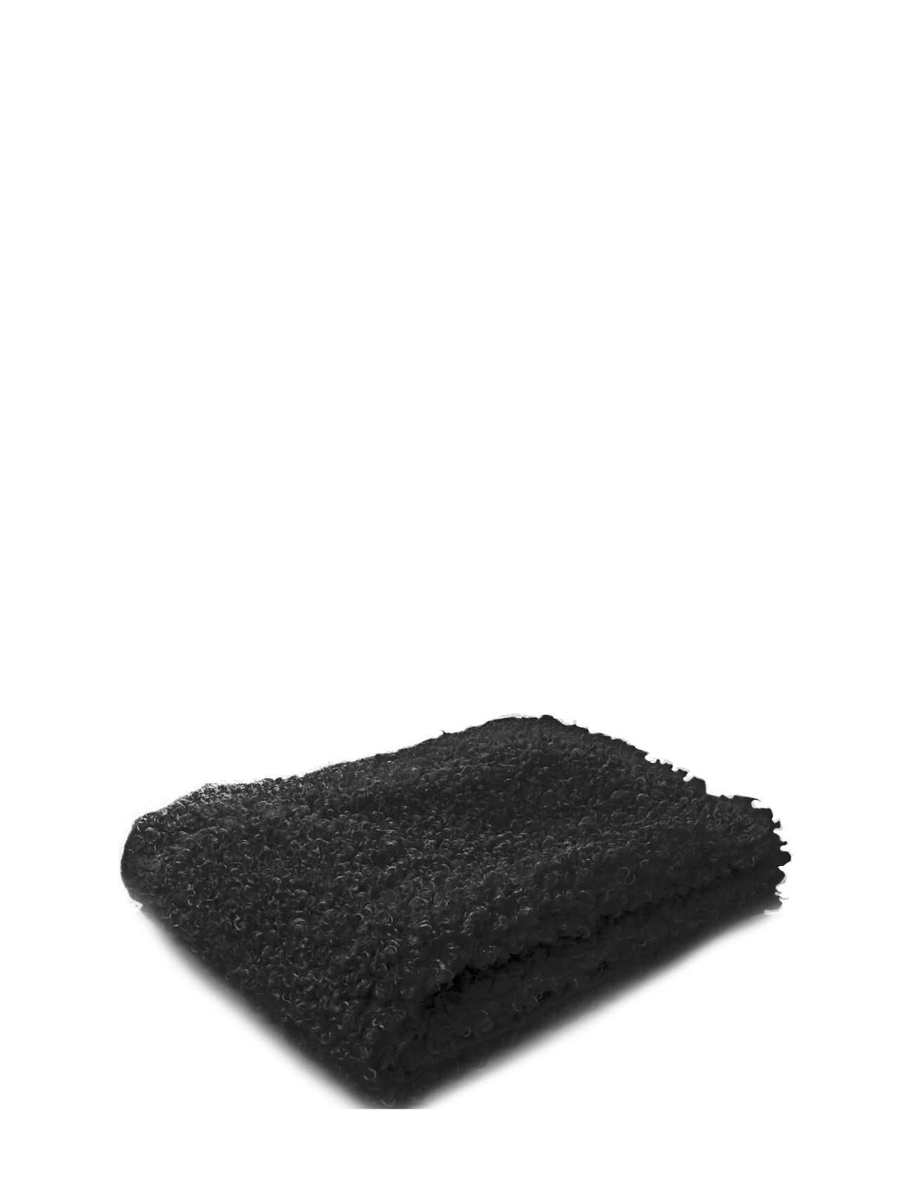 Throw Black Curly Lamb Fake Fur 130X170Cm Home Textiles Cushions & Blankets Blankets & Throws Black Ceannis