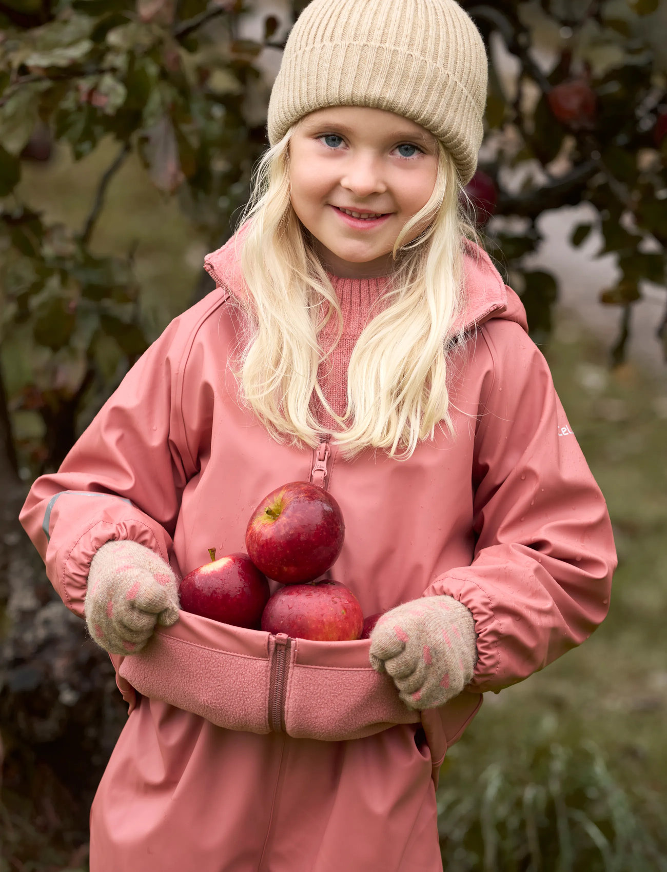CeLaVi Rainwear Set W. Fleece, 90, Pink, Regntøj > Regntøjssæt, Børn