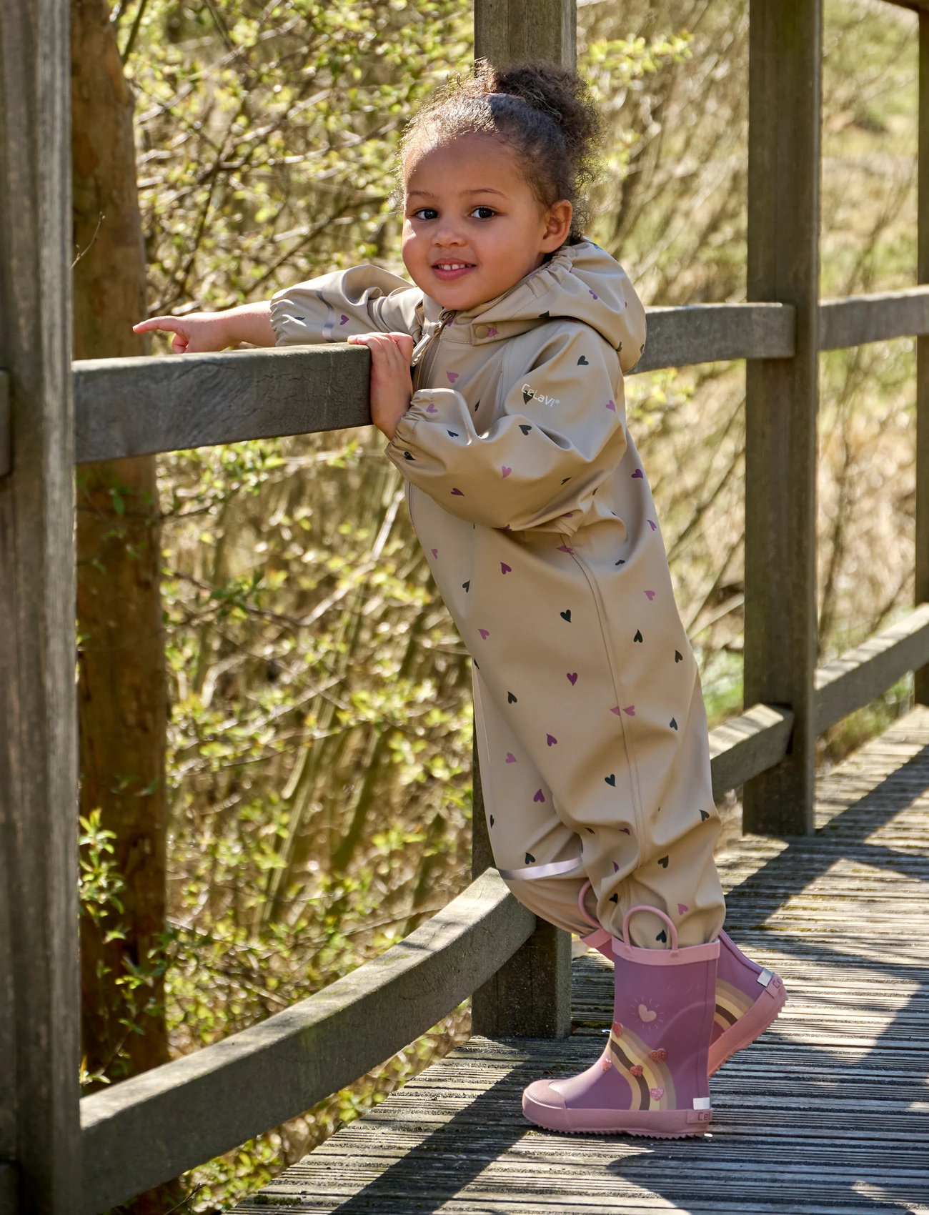 CeLaVi Rainwear Suit - Aop, 110, Beige, Overalls > Overalls Til Regntøj, Børn