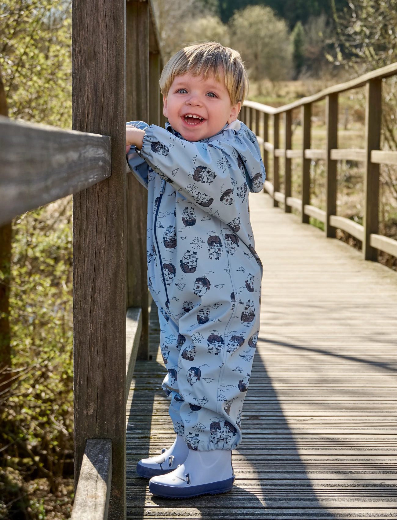 CeLaVi Rainwear Suit - Aop, 100, Blue, Overalls > Overalls Til Regntøj, Børn