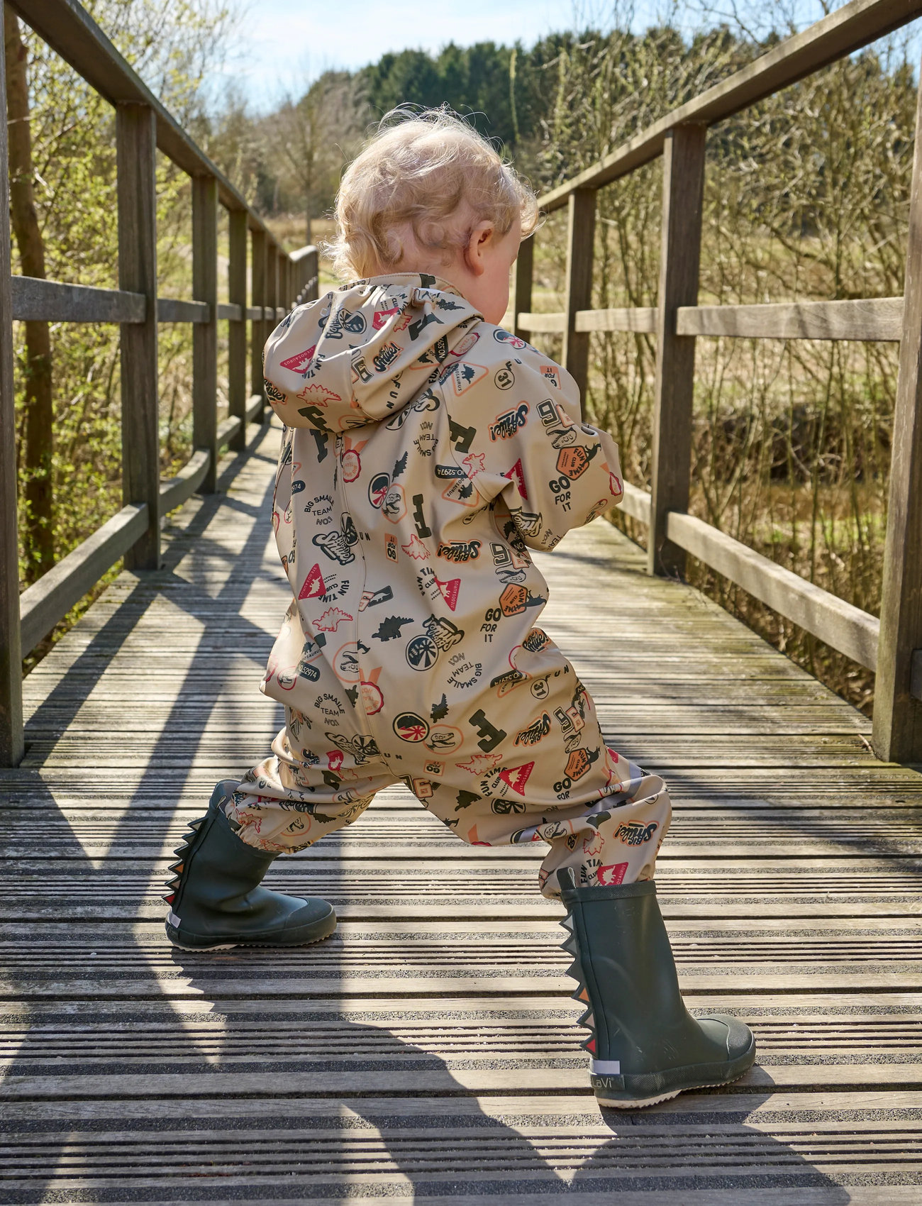 CeLaVi Rainwear Suit - Aop, 100, Beige, Overalls > Overalls Til Regntøj, Børn