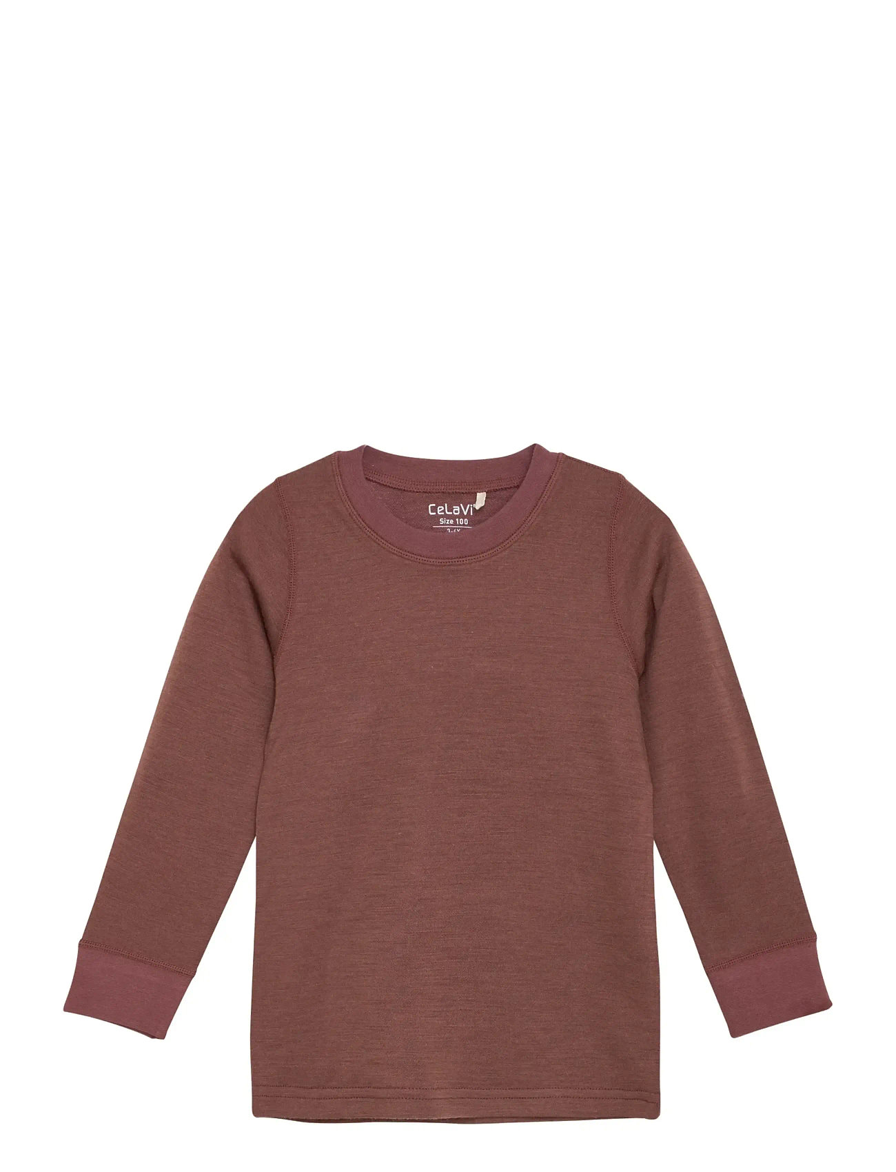 CELAVI Bluse Ls - Solid Braun - 90 - Kinder