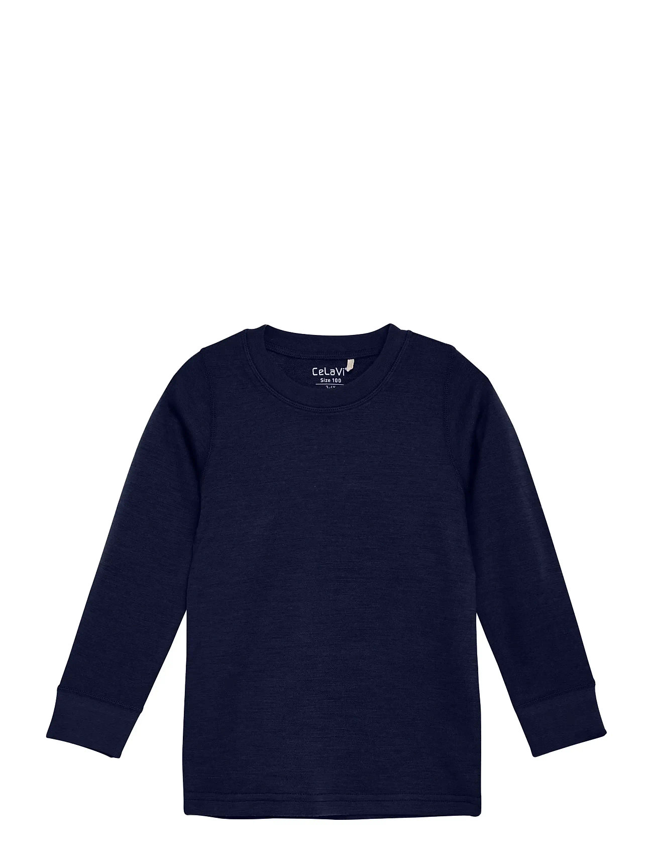 CELAVI Bluse Ls - Solid Navy - 140 - Kinder