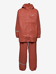 Basci rainwear set, solid - REDWOOD
