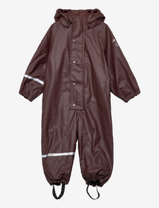 Rainwear Suit -Solid, w.fleece - rainwear coveralls - java