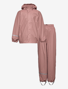 Rainwear Set -Solid, w.fleece - talvihaalarit - burlwood
