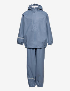 Basic rainwear set -Recycle PU - odzież przeciwdeszczowa z podszewką - china blue