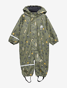 Rainwear suit -AOP w.fleece - ARMY