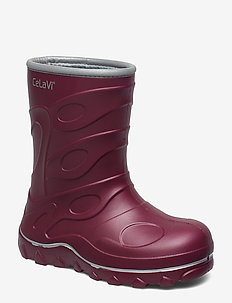 Thermal wellies -embossed - MAROON