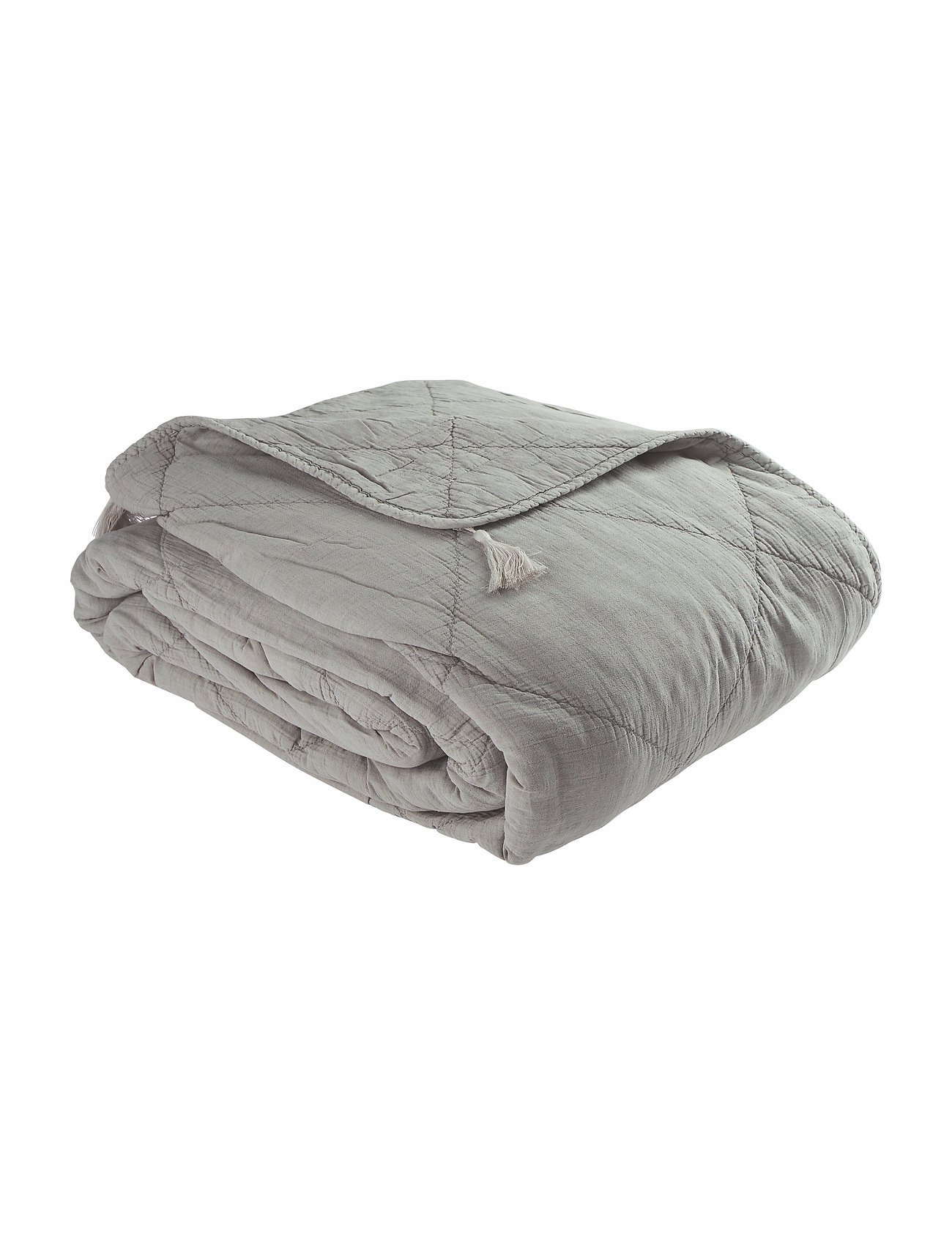 C'est Bon Bedspread Cotton W Linentassels Grå