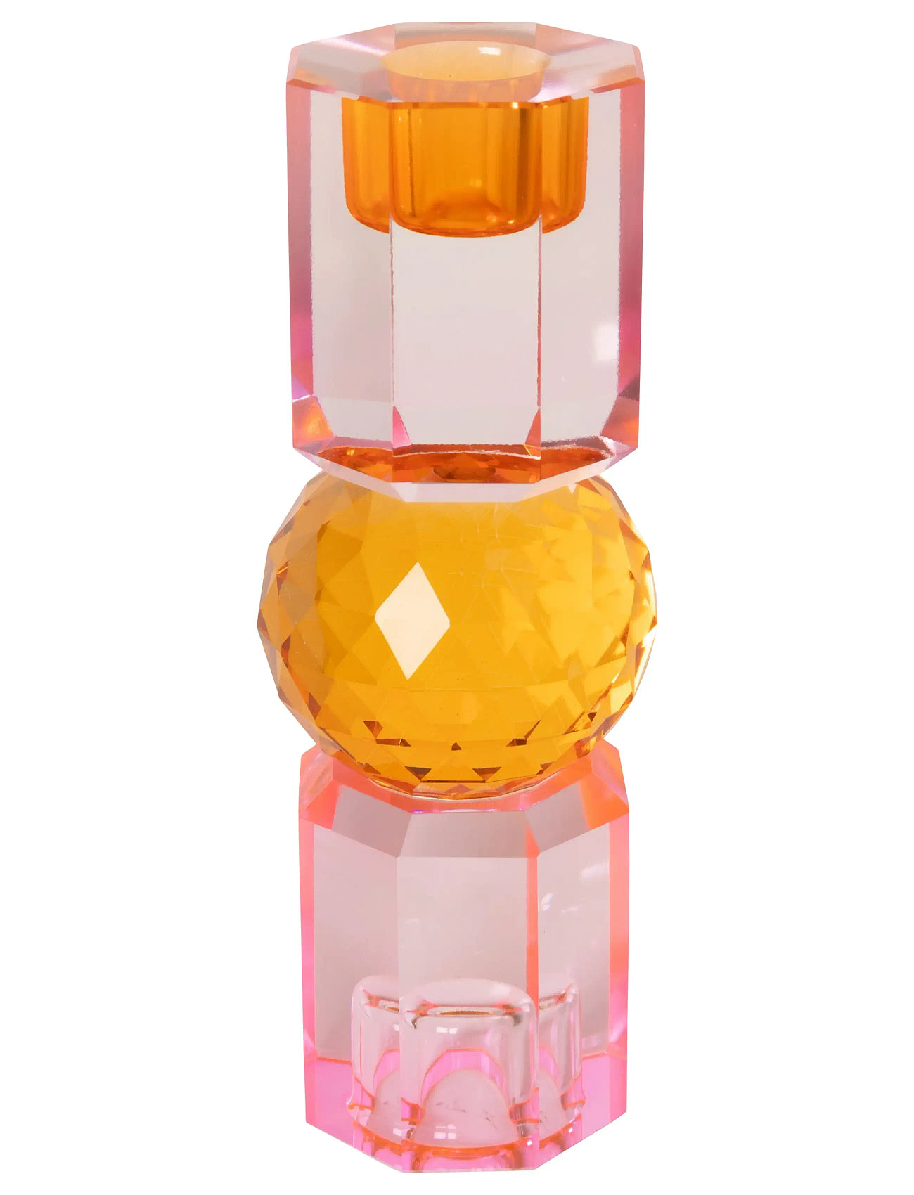 C'EST BON Crystal Candle Holder Orange - H16.5CM - Unisex