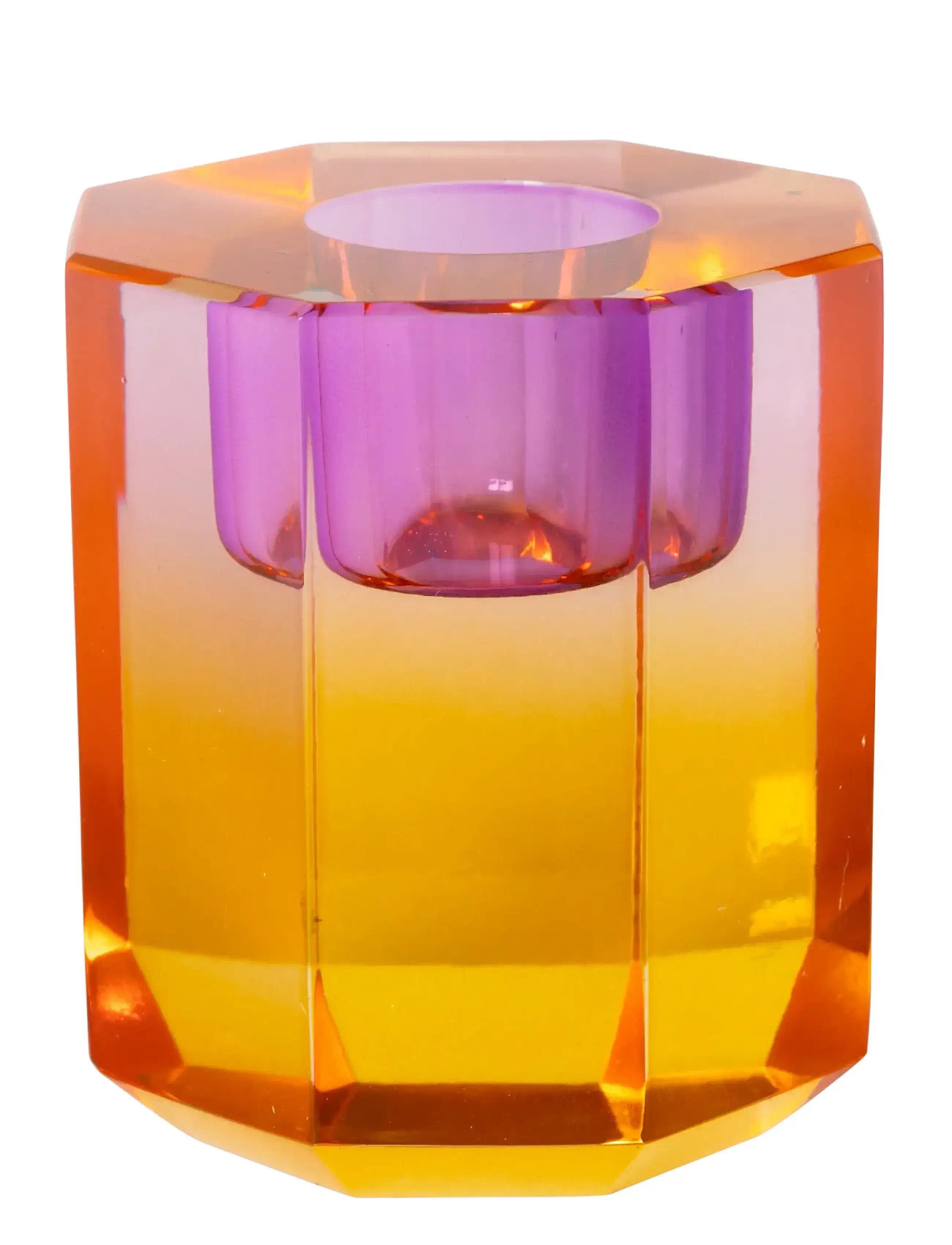 C'EST BON Crystal Candle Holder Orange - H6CM - Unisex