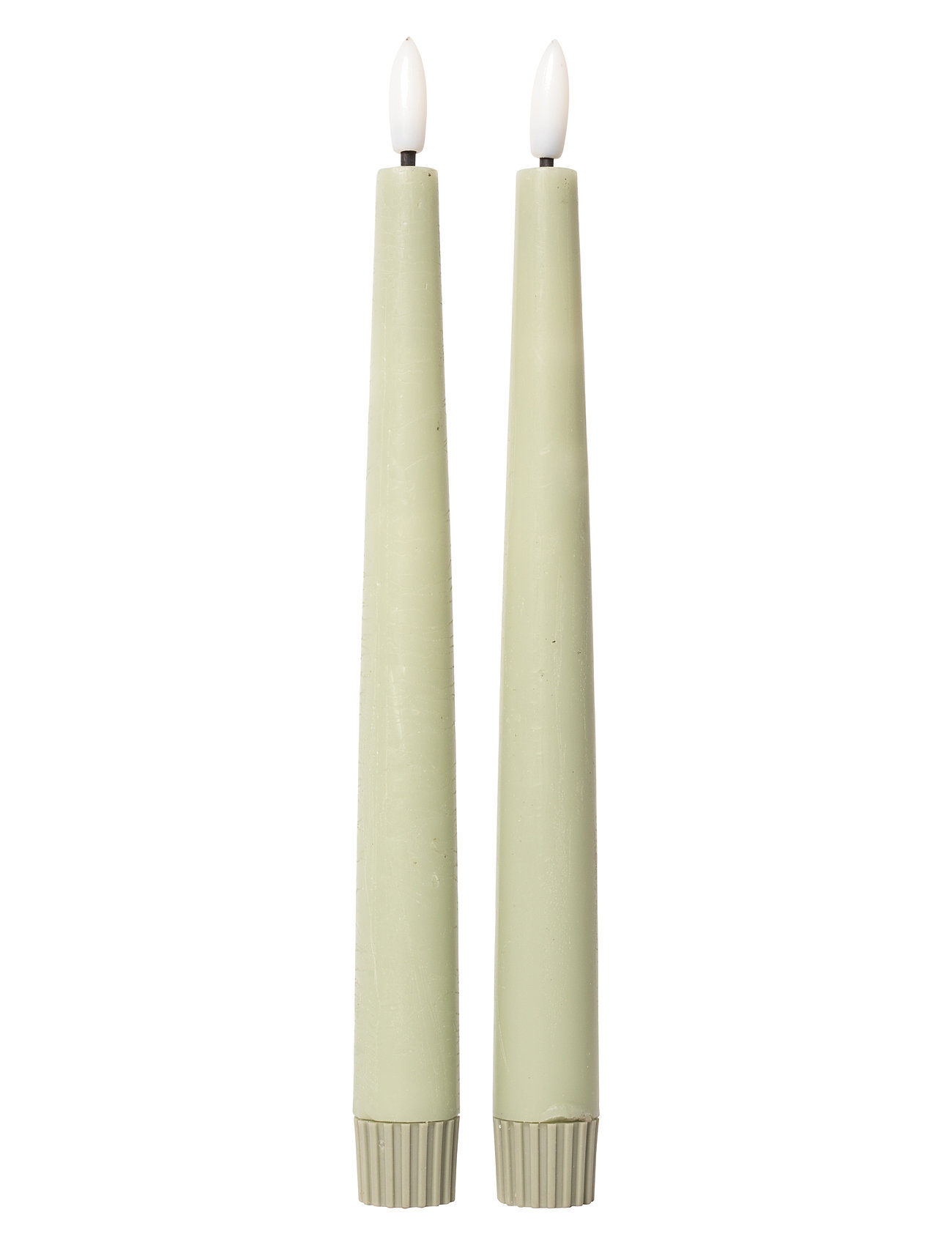 C'EST BON Rustic Finish Led Taper Candle 2-Pack Grün - H22CM - Unisex