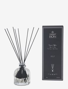 Diffuser round bottle w grooves & tassel No.2 - fragrance diffusers - black