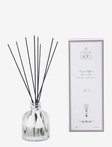Diffuser round bottle w grooves & tassel No.3 - fragrance diffusers - white