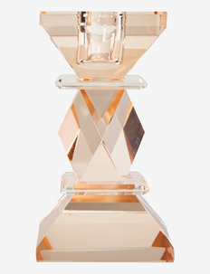 Crystal candle holder - kerzenständer - clear/peach