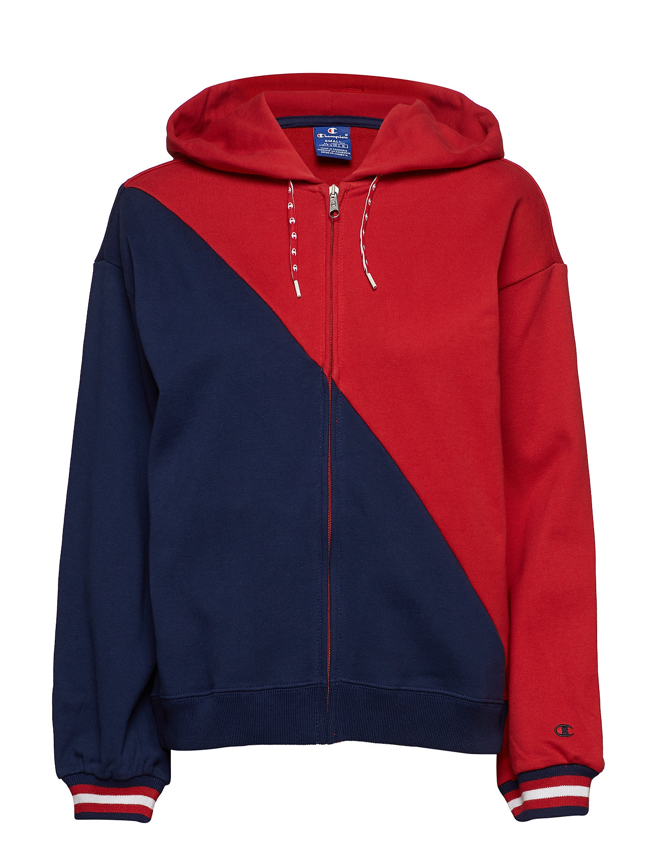 champion blue and red hoodie