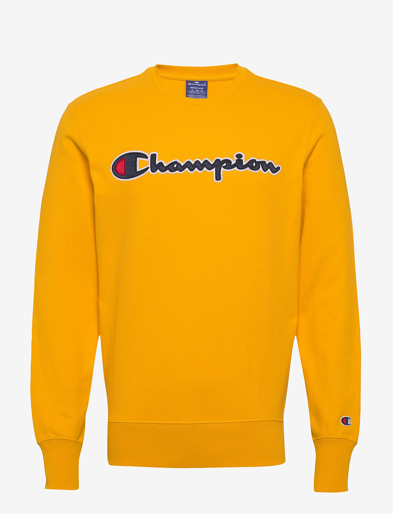 yellow champion crewneck sweatshirt