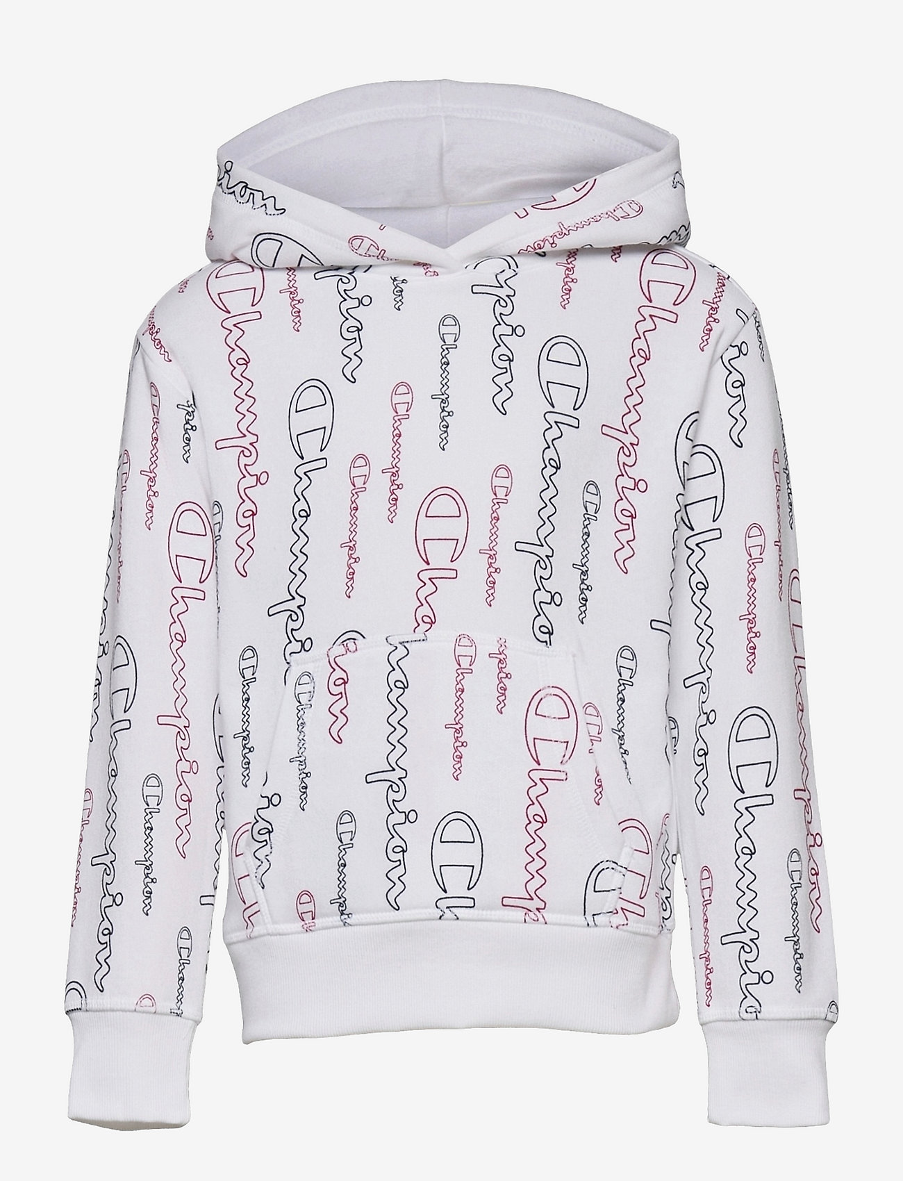 champion hoodie with logo all over