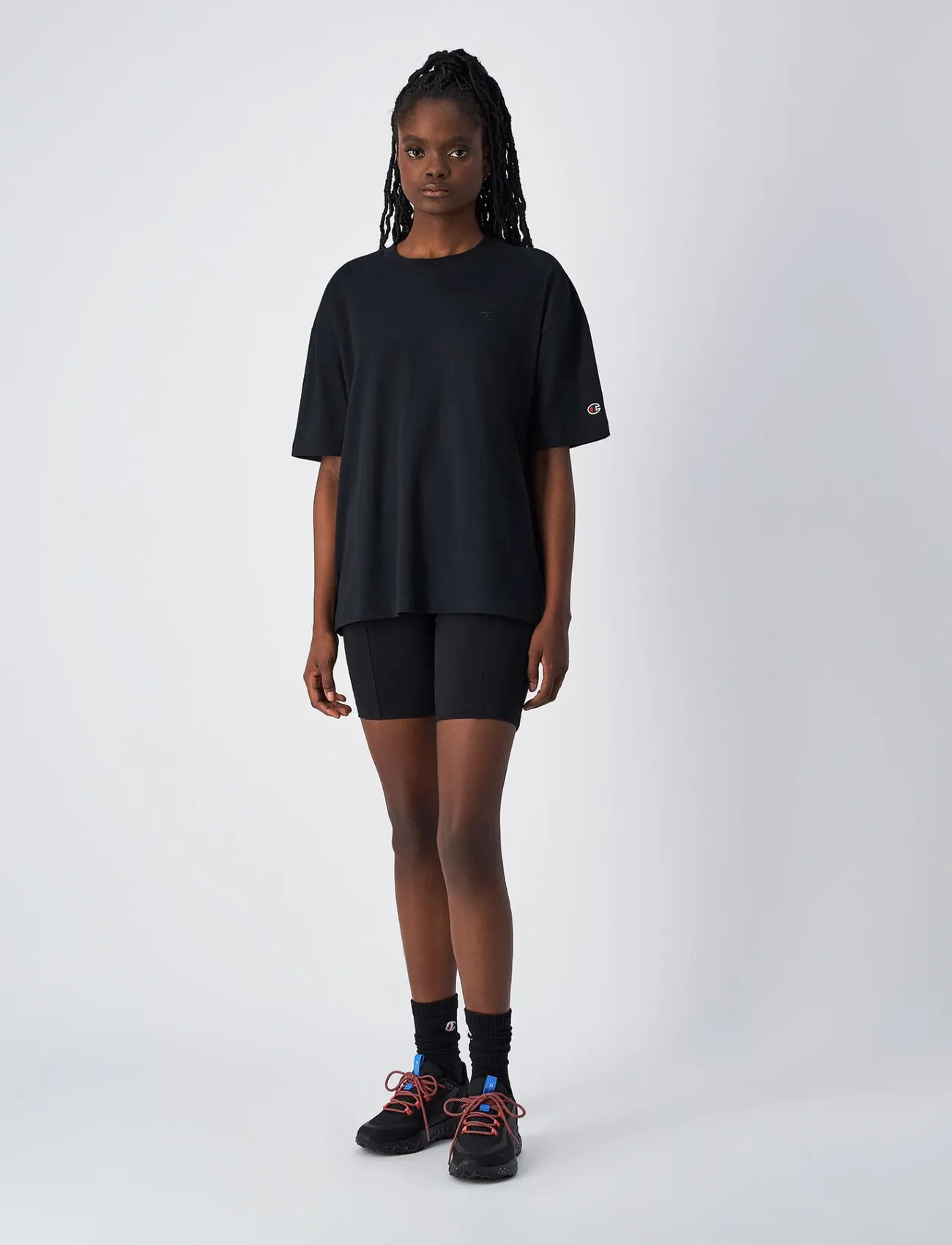 Champion Ss Tee, S, Black, Sports Overdele & T-shirts > Sport T-shirts, Dame