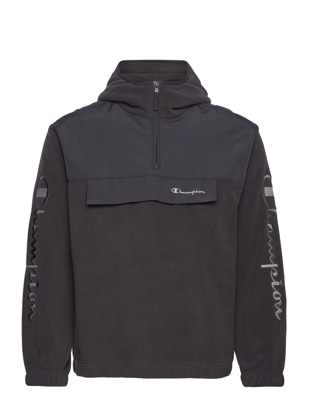 Hooded Half Zip Sweatshirt Sport Sweatshirts & Hoodies Fleeces & Midlayers Black Champion