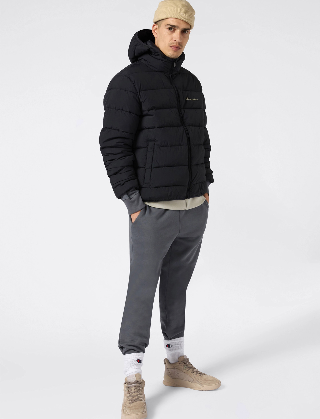 Champion Hooded Jacket, XL, Black, Jakker > Vatterede Jakker, Herre