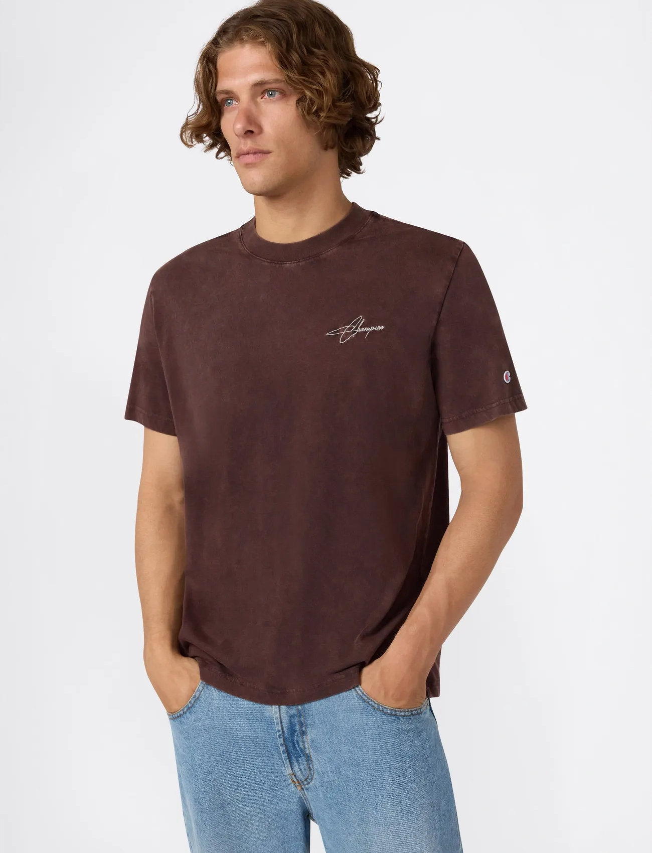 Champion Crewneck T-Shirt, XXL, Brown, T-Shirts > Kortærmede, Herre