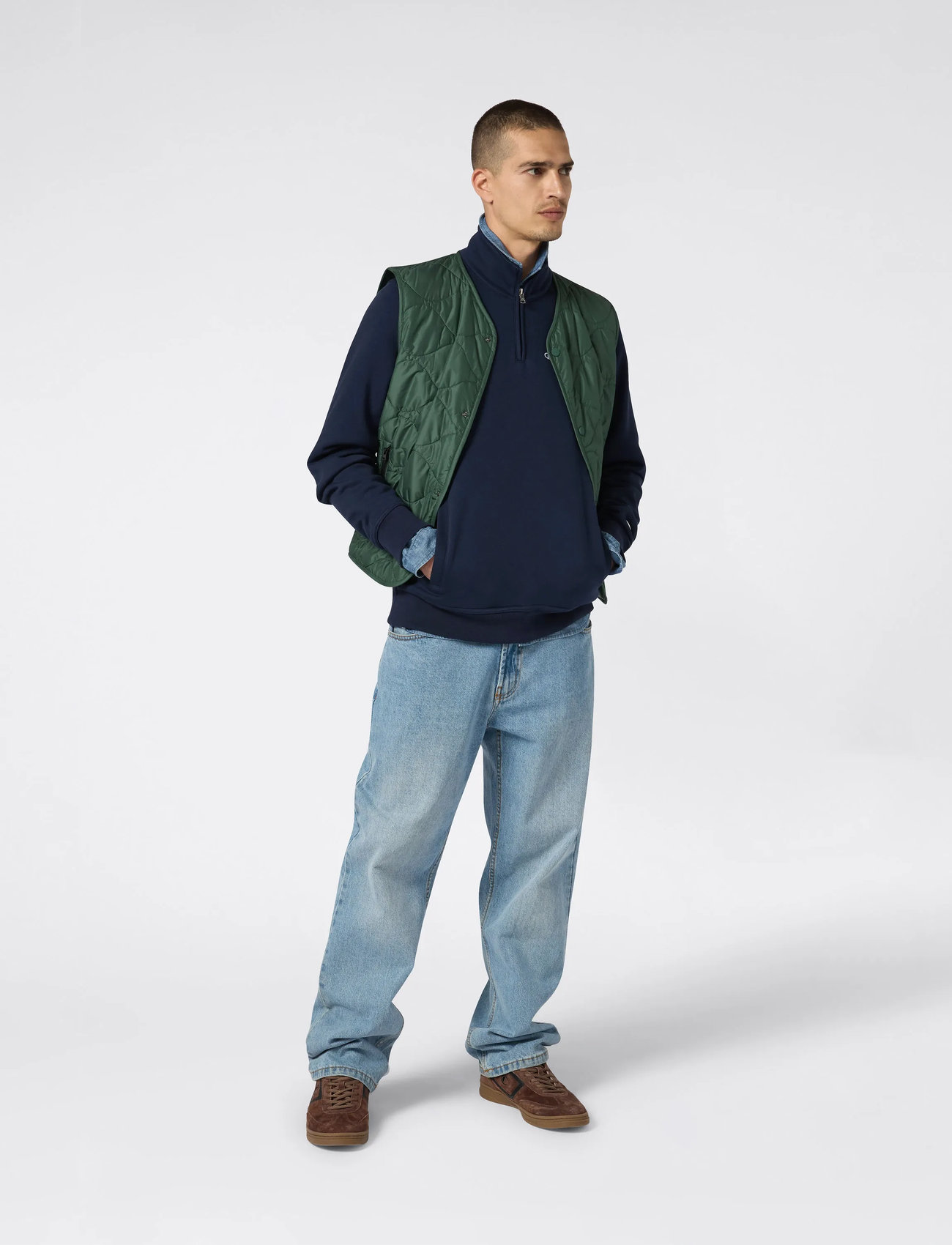 Champion Half Zip Sweatshirt, L, Navy, Sweatshirts & Hoodies - Sweatshirts, Herre