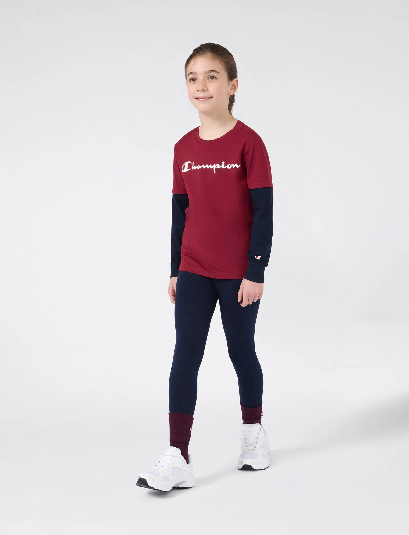 Champion Long Sleeve T-Shirt, 174-179, Red, T-Shirts > Langærmede T-shirts, Børn