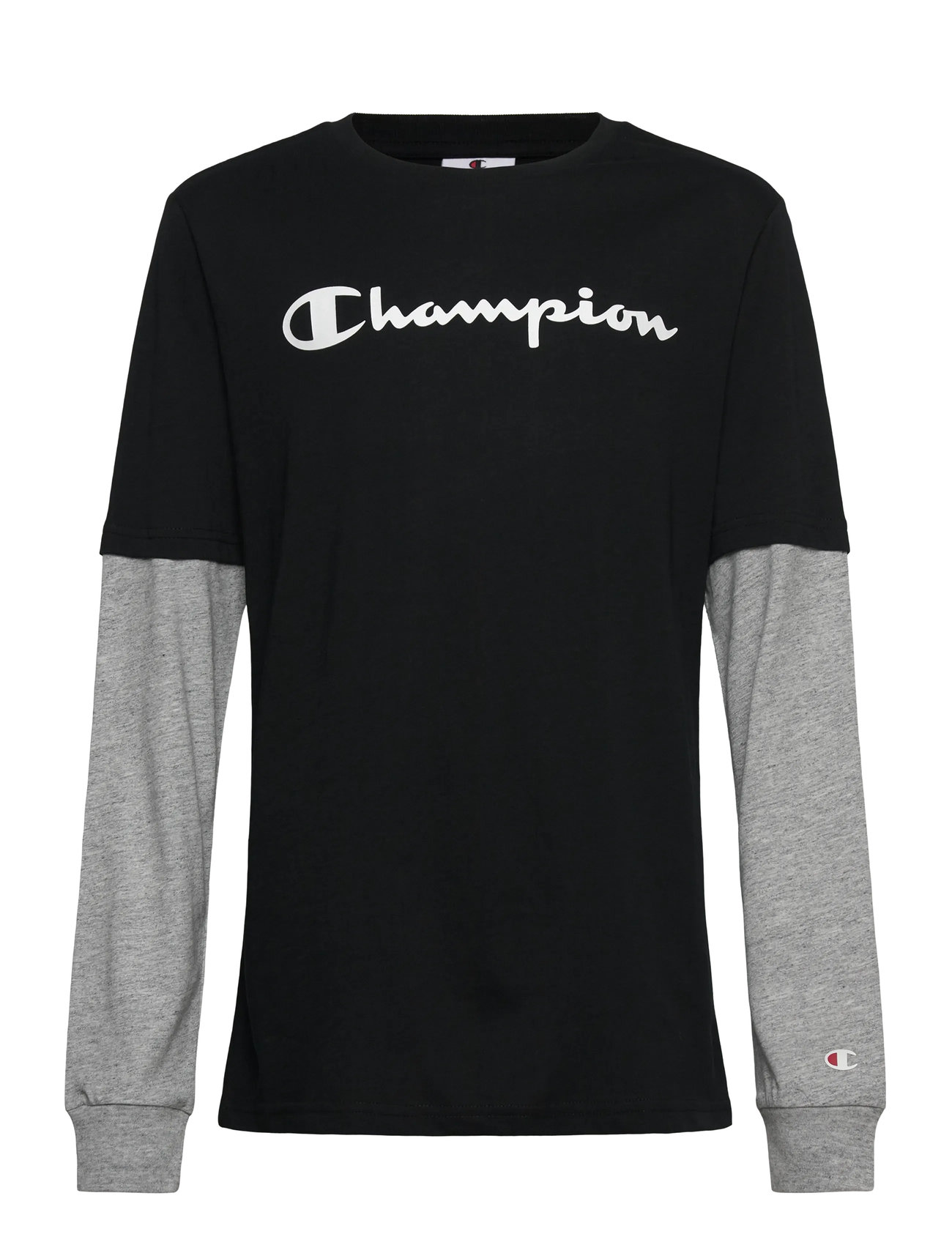 CHAMPION Lange Ärmel T-Shirt Schwarz - 126-131 - Kinder