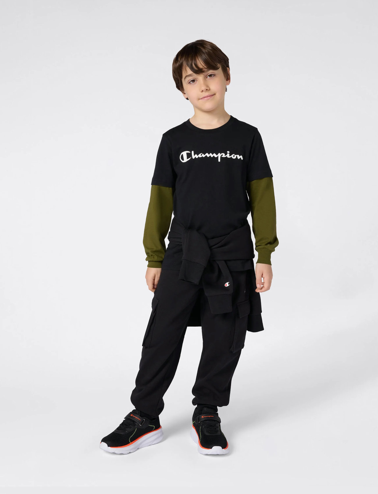 Champion Long Sleeve T-Shirt, 150-155, Black, T-Shirts > Langærmede T-shirts, Børn