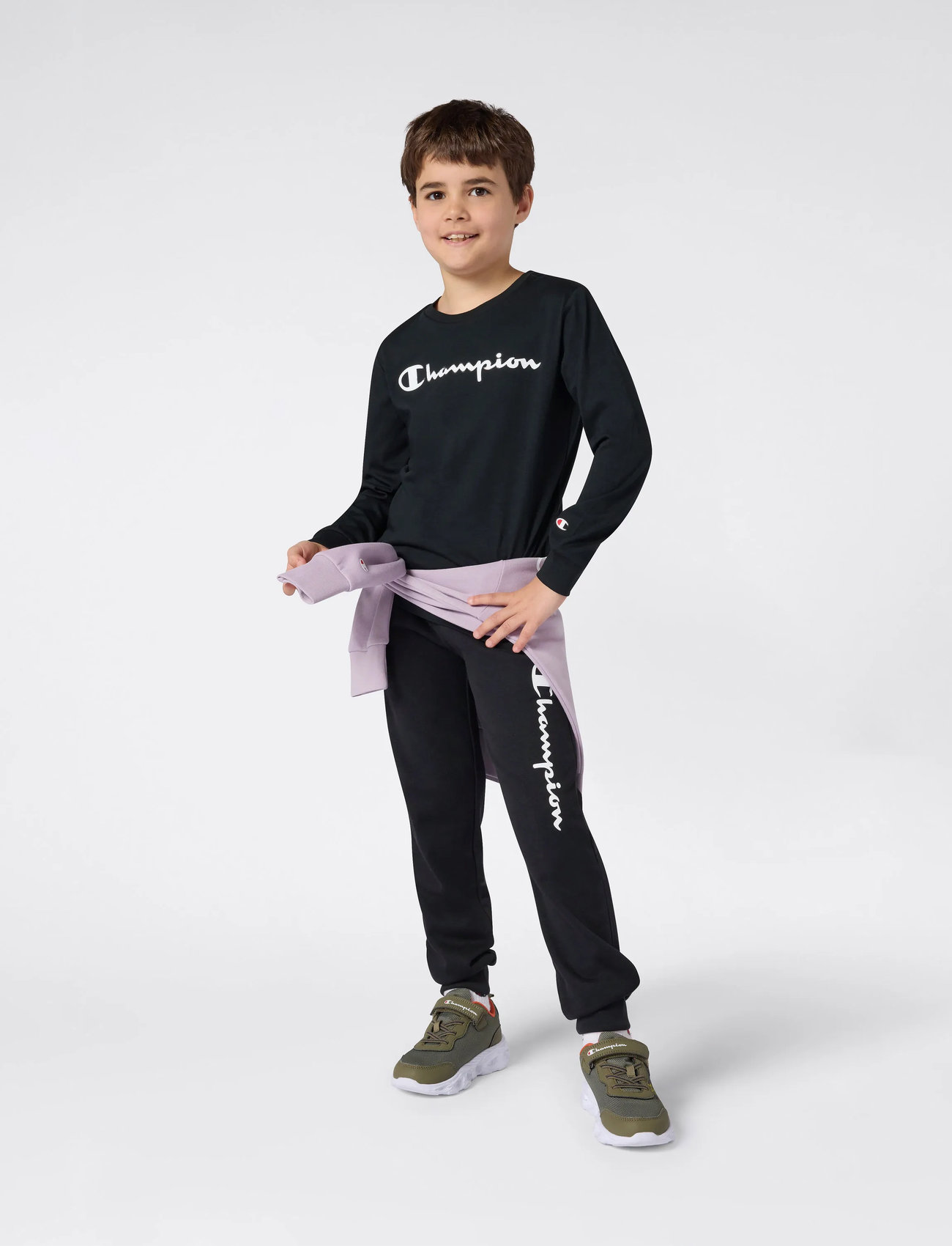 Champion Ls Shirt, 162-167, Black, T-Shirts > Langærmede T-shirts, Børn