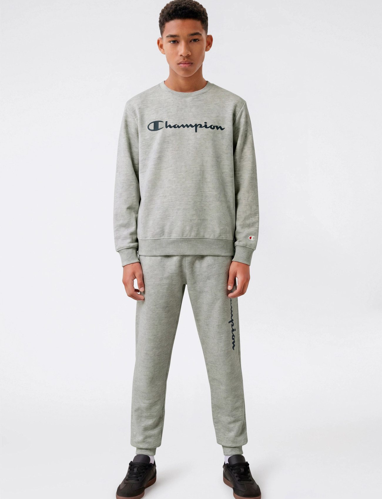 Champion Crewneck Sweatshirt, 114-119, Grey, Sweatshirts & Hættetrøjer > Sweatshirts, Børn