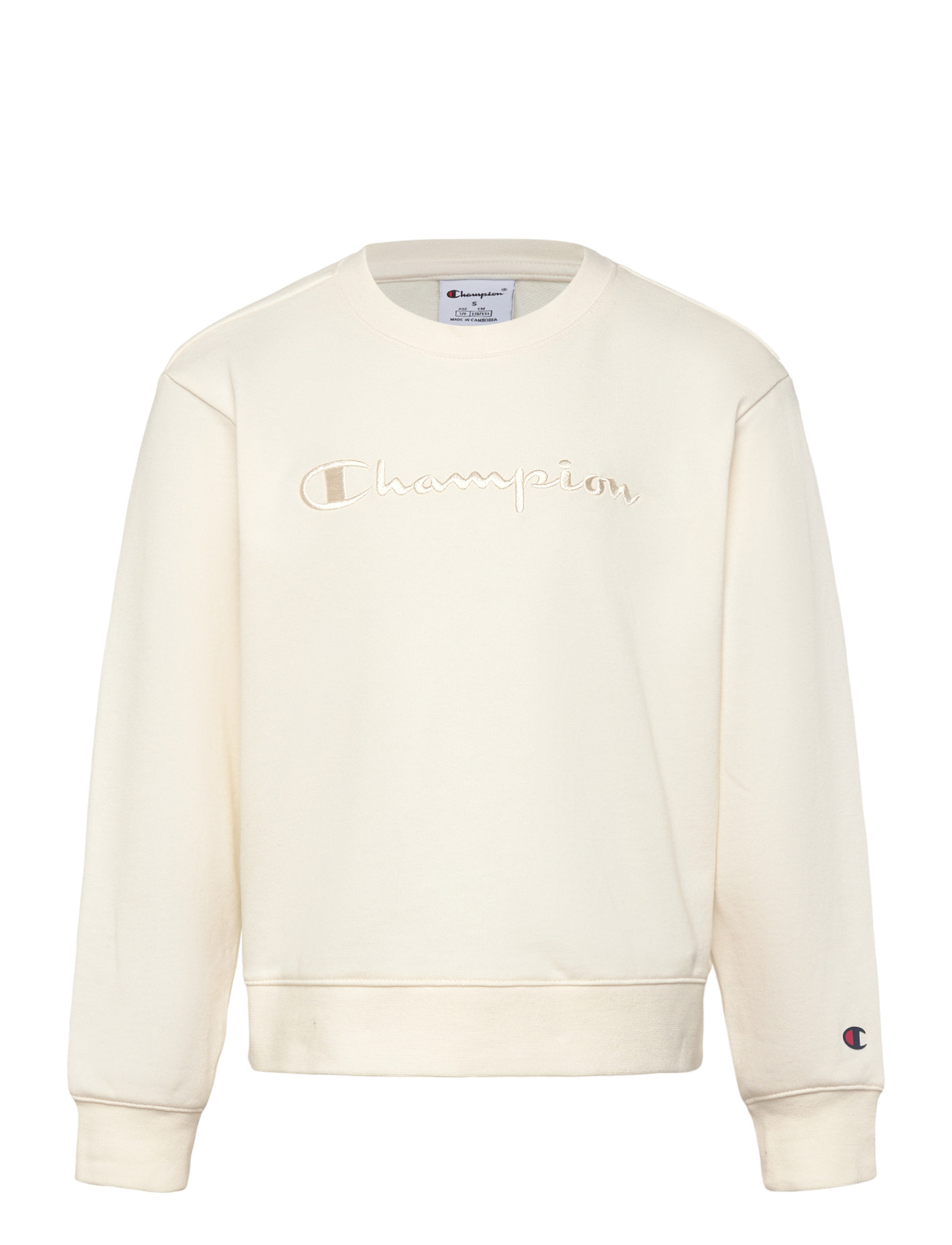 Champion Crewneck Sweatshirt, 126-131, White, Sweatshirts & Hættetrøjer > Sweatshirts, Børn