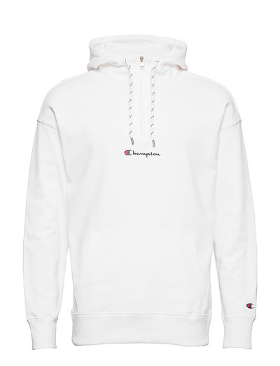 champion hooded half zip sweatshirt