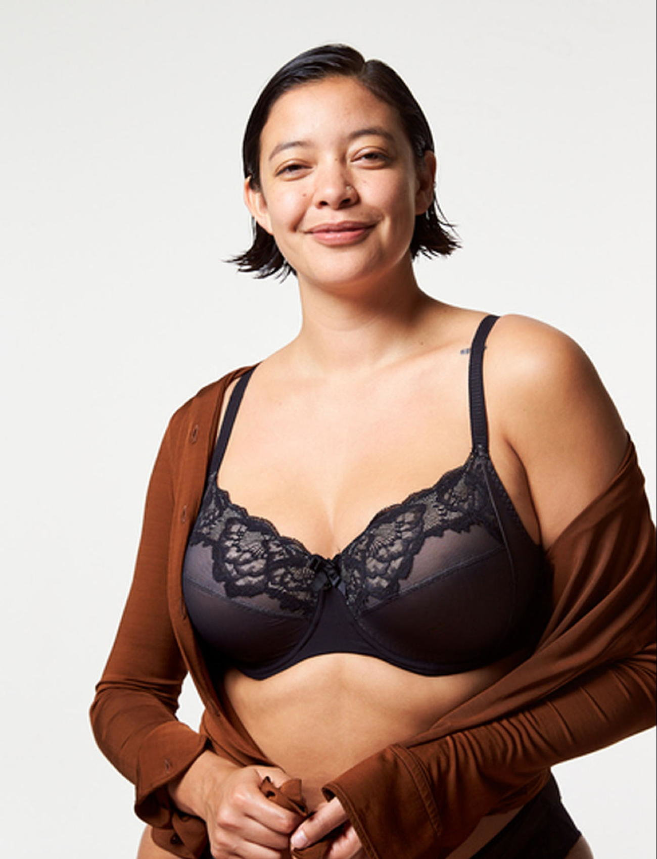 CHANTELLE - Orangerie Very Covering Underwired Bra - full cup bh - black - 0