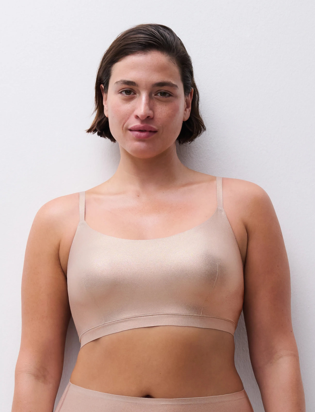 CHANTELLE Softstretch Padded Bralette / Shimmer Print, M/L, Beige, Bløde Bh'Er > Bralette, Dame